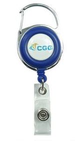 Custom Blue Retractable Carabiner Badge Reel