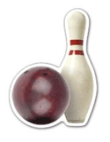 Custom 3.1-5 Sq. In. (B) Magnet - Bowling Ball & Pin, 30mm Thick
