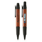 Custom Ballpoint Pen, Wood Ballpoint Pen w/Rubber Grip, 5.25