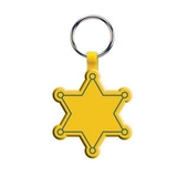 Custom Key Ring & 6 Point Star Key Tag (Sheriff's Badge)