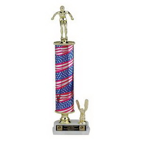 Custom Single Column Stars & Stripes Trophy w/Eagle Trim (18 1/2")