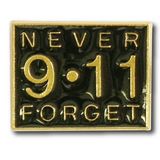 Custom 9-11 Never Forget Lapel Pin, 3/4