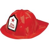 Child's Plastic Fire Chief Hat w/ Custom Label