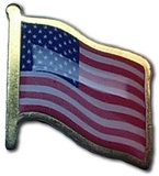 Custom Printed Flag Gold Tone Lapel Pins with Epoxy Done, 5/8