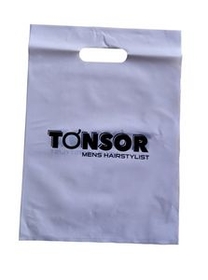 Custom Plastic Merchandise Bags With Handles, 11" L x 7" W