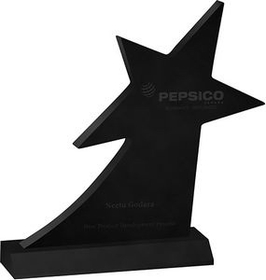 Custom Black Shooting Star Award (8"x 8"x 3/4") Laser Engraved