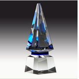 Custom New Premium Optical Crystal, Blue Spire, 10.75