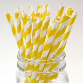 Paper Straws BLANK- 7.70" x .25" Biodegradable Yellow