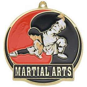 Custom 2" High Tech Medallion Martial Arts In Gold