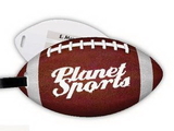 Custom Stock Football Design Luggage Tag Full Color front imprint, Write-on ID panels on back, 4.813