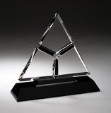 Custom Majestic Black & Clear Crystal Triangle Award - 7 1/2