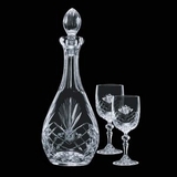 Custom 38 Oz. Cavanaugh Crystal Decanter & 2 Wine Glasses