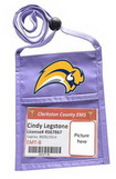 Custom Purple Double Pocket Badge wallet w/ Printed 3/8