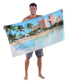 Custom 30" x 60", 13 lb., Terry Velour, Sublimated, Digitally Printed Beach Towel