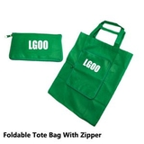 Custom Non-woven Foldable Grocery Shopping Bag With Zipper, 11 7/8