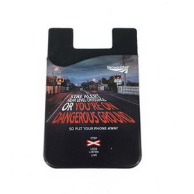 Custom Silicone Phone Wallet Full Color Imprint, 3 3/4" L x 2 1/4" W