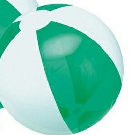 Custom 12" Inflatable Translucent Green and White Beach Ball