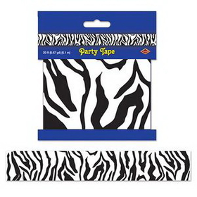Custom Zebra Print Party Tape, 3" L x 20' W