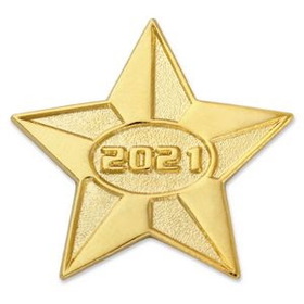 Blank 2021 Gold Star Pin, 1" W x 1" H