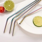 Custom Colorful Bent Metal Straws, 10.5 Inch Length, 0.25 Inch Diameter, 266*6MM, 0.25