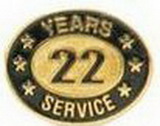 Custom Stock Die Struck Pin (22 Years Service)