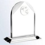 Custom Large Crystal Distinguished Globe Arch Award, 5 1/2