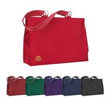 Custom This microfiber tote features chrome plated hardware and fashionable style., 18 1/2
