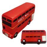 Custom Red Double Decker Bus Stress Reliever - Silver Detail