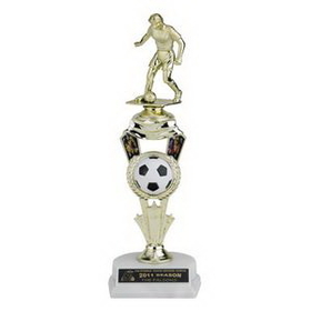 Custom 12 1/2" Soccer Spinner Trophy w/Figure