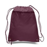 Custom Polyester drawstring bag with outside zipper pocket, 15