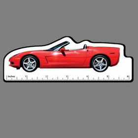 Custom 6" Ruler W/ Full Color Red Corvette Convertible