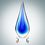Custom Art Glass Blue Teardrop Optical Crystal Award w/Clear Base (Large), 12 1/2" H x 4 1/2" W x 3 3/8" D, Price/piece