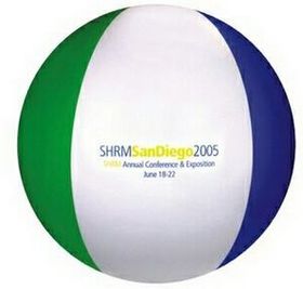Custom 16" Inflatable Blue, Green & White Beach Ball