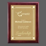 Custom Rosewood Oakleigh Warden Wall Plaque Award with Gold Plate (7