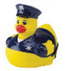 Custom Temperature Police Rubber Duck, 3" L X 2 1/2" W X 3" H