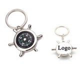 Custom Creative Rudder Compass Shape Metal Key Chain, 1.9