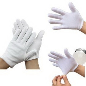 Custom White Protective Working Gloves, 9" L x 4" W