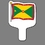 Custom Hand Held Fan W/ Full Color Flag Of Grenada, 7 1/2" W x 11" H, Price/piece