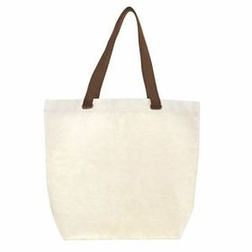 Custom Faux Leather Handle Tote, 16" W x 13" H x 5" D