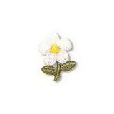 Custom Floral Embroidered Applique - White Flower