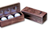 Custom Wood 3 Golf Ball Box