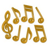 Custom Gold Plastic Musical Notes, 13
