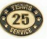 Custom Stock Die Struck Pin (25 Years Service)