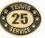 Custom Stock Die Struck Pin (25 Years Service), Price/piece