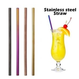 Custom Straight Metal Straws, 10.5 Inch Length, 0.25 Inch Diameter, 266*6 MM 0.25 Inch Diameter, 266*6 MM, 0.25