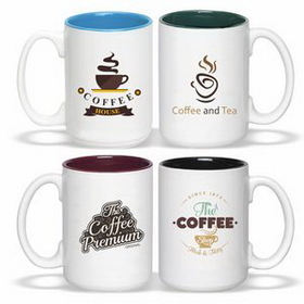 Coffee mug, 15 oz. El Grande Photo Mug (Two Tone), Personalised Mug, Custom Mug, Advertising Mug, 4.5" H x 3.25" Diameter x 3.25" Diameter