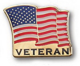 Blank Stock Veteran Us Flag Lapel Pin
