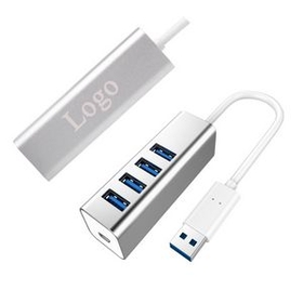 Custom 4 Port Compact High Speed USB 3.0 Data Hub, 3.15"" L x 1.1"" W