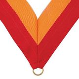 Blank Red/Gold Grosgrain Imported V Neck Ribbon - Medal Holder (32