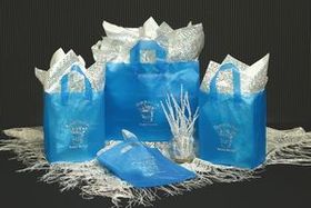 Custom Frosted Ocean Blue Colored Poly Merchandise Bag/ 2.5 Mil (12"x15")